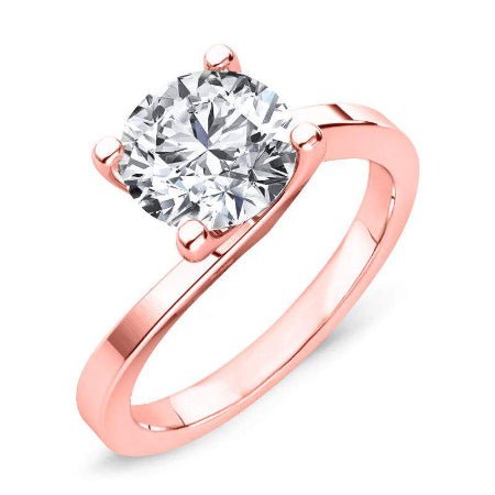 Zinnia Round Moissanite Engagement Ring rosegold