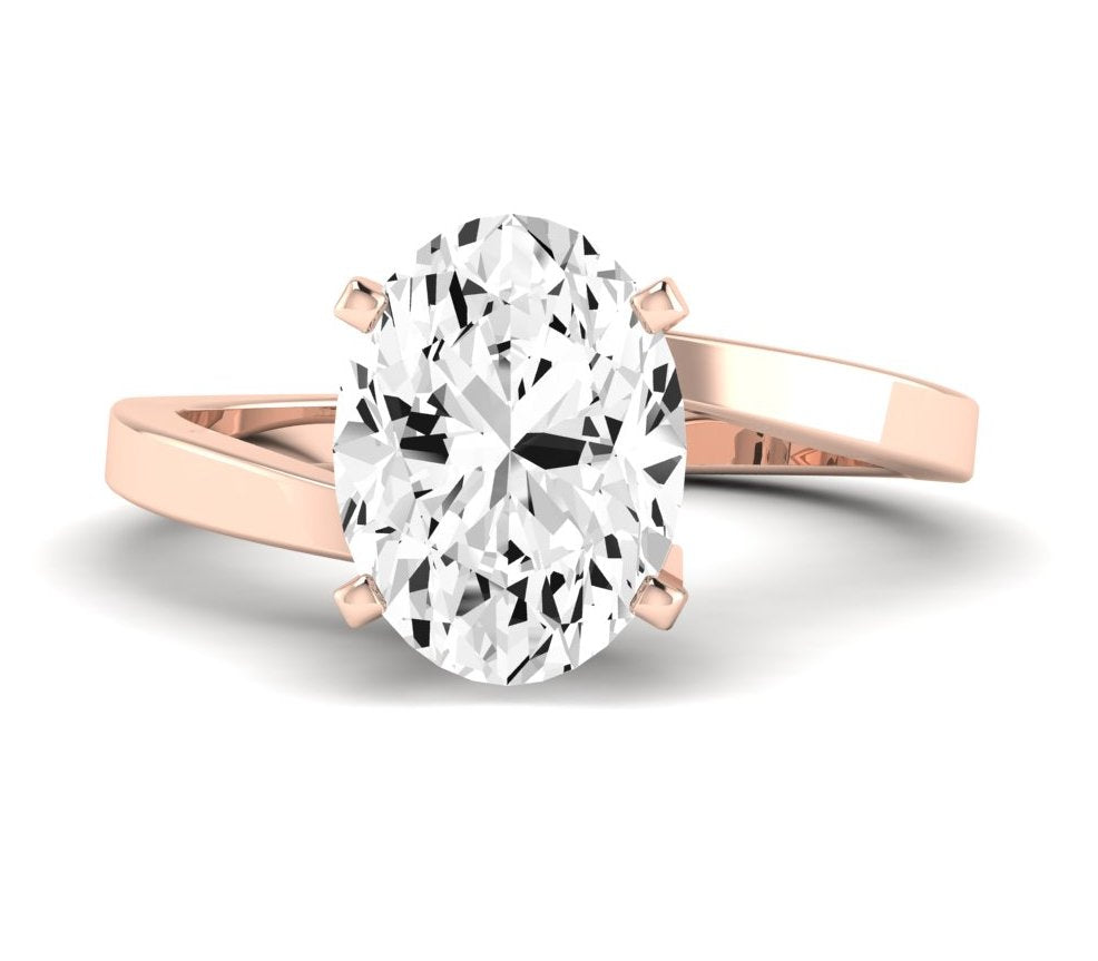 Zinnia Oval Diamond Engagement Ring (Lab Grown Igi Cert) rosegold