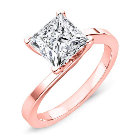 Zinnia Princess Moissanite Engagement Ring rosegold