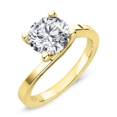 Zinnia Round Moissanite Engagement Ring yellowgold