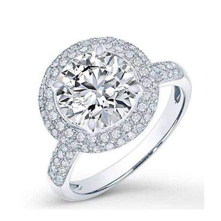 Winterberry Round Moissanite Engagement Ring whitegold