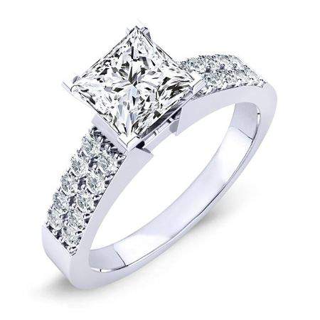 Malva Princess Moissanite Engagement Ring whitegold