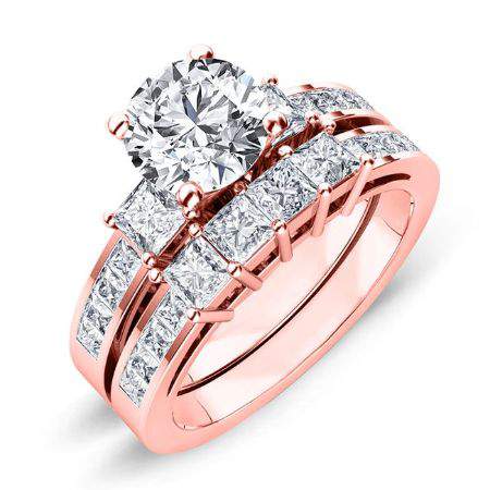Hazel Moissanite Matching Band Only (engagement Ring Not Included) For Ring With Round Center rosegold