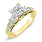 Hazel Princess Moissanite Engagement Ring yellowgold