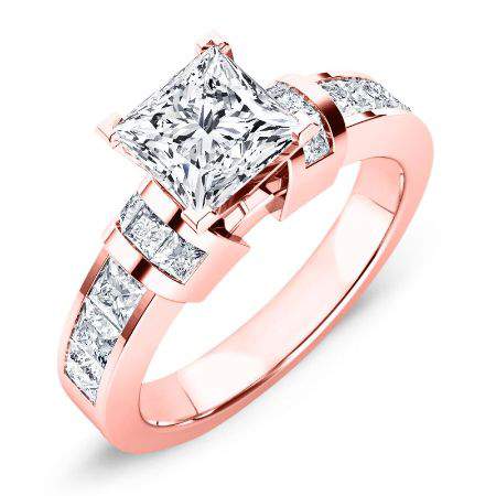 Ivy Princess Moissanite Engagement Ring rosegold