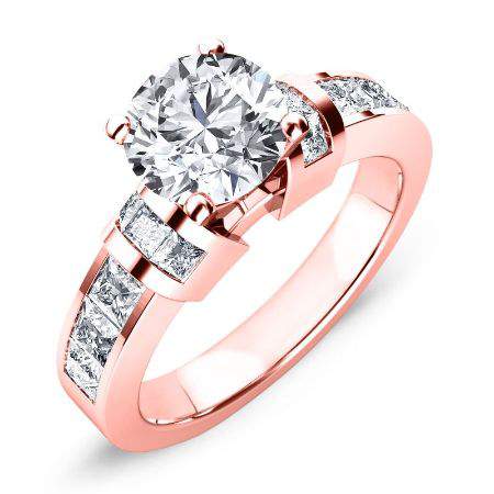 Ivy Round Moissanite Engagement Ring rosegold