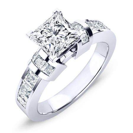 Ivy Princess Moissanite Engagement Ring whitegold