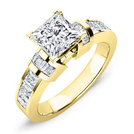 Ivy Princess Moissanite Engagement Ring yellowgold