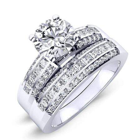 Crocus Moissanite Matching Band Only (engagement Ring Not Included) For Ring With Round Center whitegold