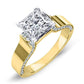 Lavender Princess Diamond Engagement Ring (Lab Grown Igi Cert) yellowgold