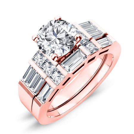 Bluebell Moissanite Matching Band Only (engagement Ring Not Included) For Ring With Round Center rosegold