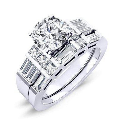 Bluebell Moissanite Matching Band Only (engagement Ring Not Included) For Ring With Round Center whitegold