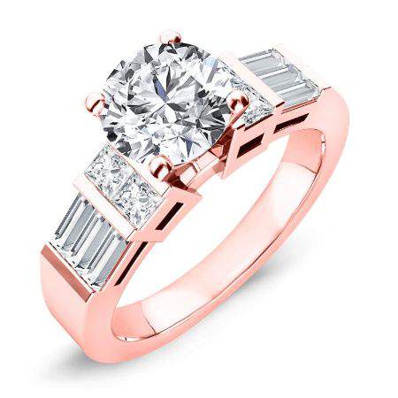 Bluebell Round Moissanite Engagement Ring rosegold