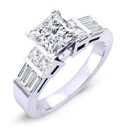 Bluebell Princess Moissanite Engagement Ring whitegold