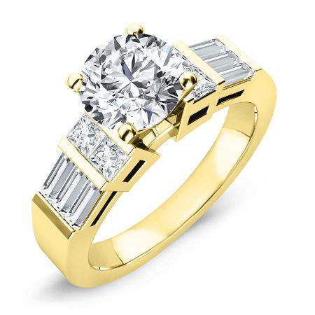 Bluebell Round Moissanite Engagement Ring yellowgold