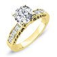 Lotus Round Moissanite Engagement Ring yellowgold