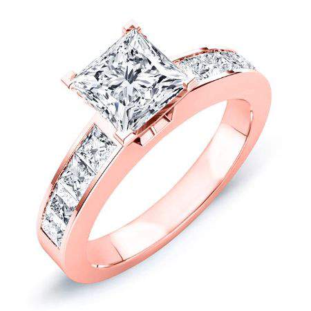 Ayana Princess Moissanite Engagement Ring rosegold