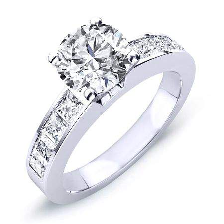 Ayana Round Moissanite Engagement Ring whitegold