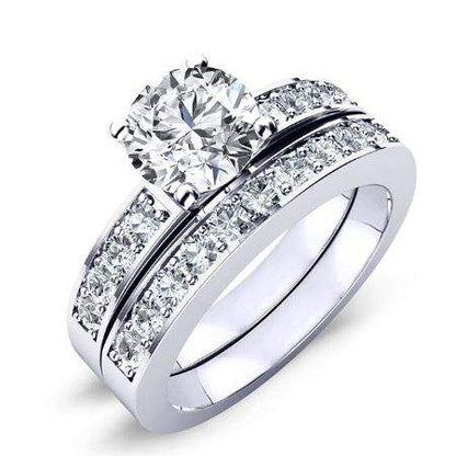 Eliza Diamond Matching Band Only (engagement Ring Not Included) For Ring With Round Center whitegold