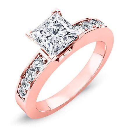 Eliza Moissanite Matching Band Only (engagement Ring Not Included) For Ring With Princess Center rosegold