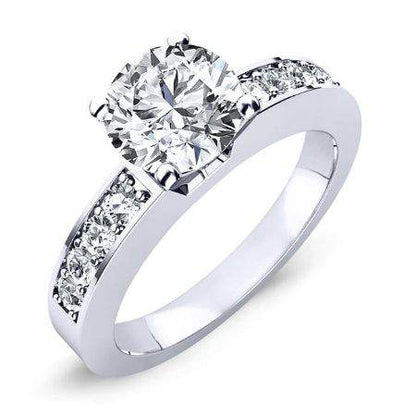 Eliza Round Moissanite Engagement Ring whitegold