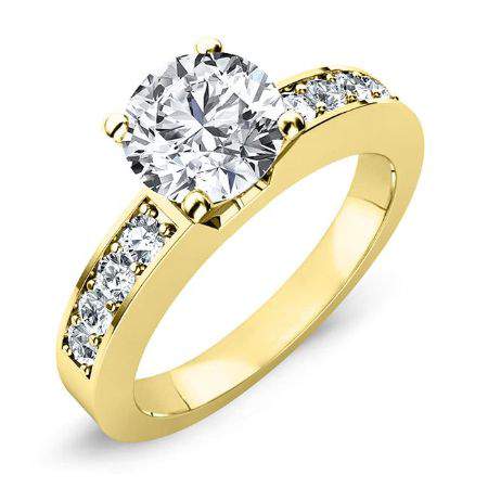 Eliza Round Moissanite Engagement Ring yellowgold