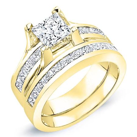 Ilima Diamond Matching Band Only (engagement Ring Not Included) For Ring With Princess Center yellowgold