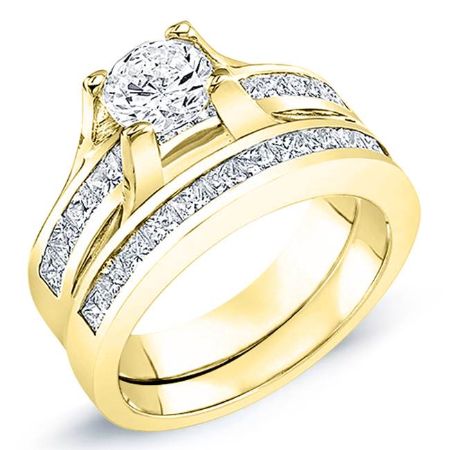 Ilima Diamond Matching Band Only (engagement Ring Not Included) For Ring With Round Center yellowgold