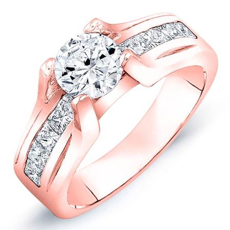 Ilima Round Moissanite Engagement Ring rosegold