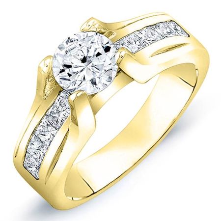 Ilima Round Diamond Engagement Ring (Lab Grown Igi Cert) yellowgold