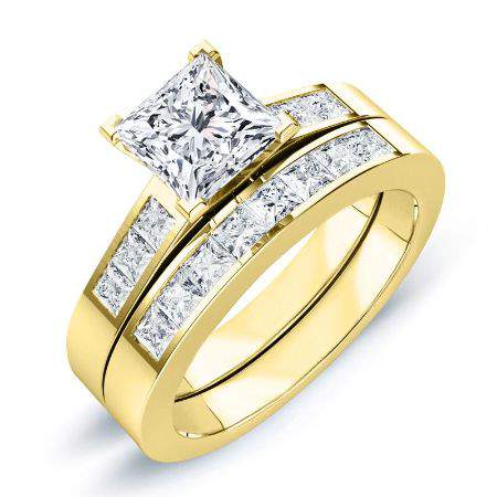 Jessamine Princess Moissanite Bridal Set yellowgold