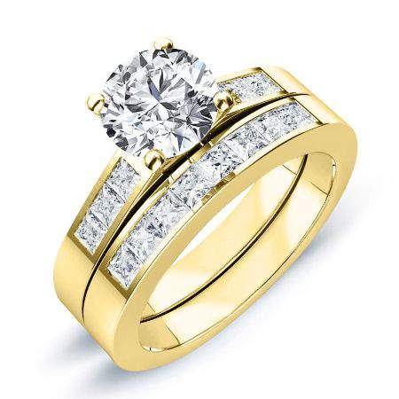 Jessamine Diamond Matching Band Only (engagement Ring Not Included) For Ring With Round Center yellowgold