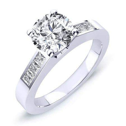 Jessamine Round Moissanite Engagement Ring whitegold