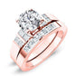 Carnation Moissanite Matching Band Only (engagement Ring Not Included) For Ring With Round Center rosegold