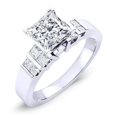 Carnation Princess Diamond Engagement Ring (Lab Grown Igi Cert) whitegold