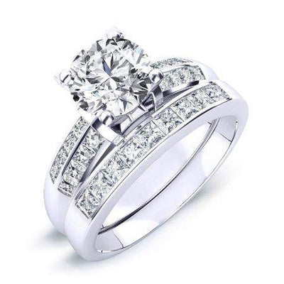 Heather Moissanite Matching Band Only (engagement Ring Not Included) For Ring With Round Center whitegold