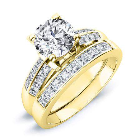Heather Diamond Matching Band Only (engagement Ring Not Included) For Ring With Round Center yellowgold