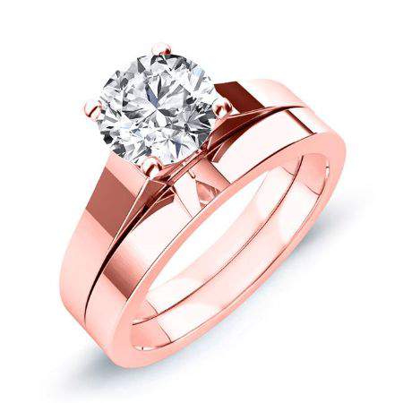 Rosemary Moissanite Matching Band Only (engagement Ring Not Included) For Ring With Round Center rosegold