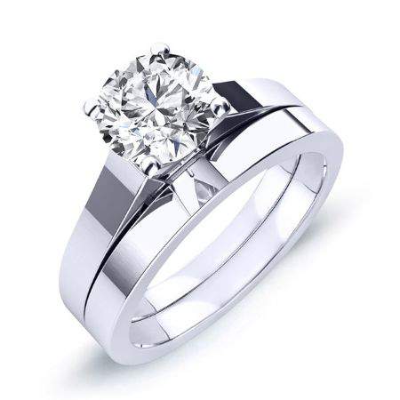 Rosemary Moissanite Matching Band Only (engagement Ring Not Included) For Ring With Round Center whitegold