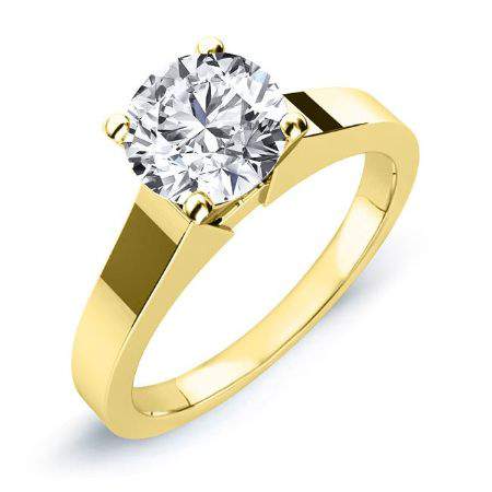 Rosemary Round Moissanite Engagement Ring yellowgold