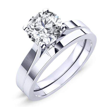 Zahara Moissanite Matching Band Only (engagement Ring Not Included) For Ring With Round Center whitegold
