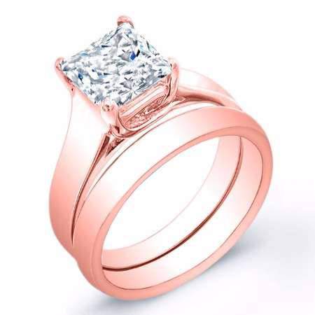 Sundrop Diamond Matching Band Only (engagement Ring Not Included) For Ring With Princess Center rosegold