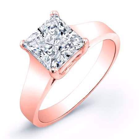 Sundrop Princess Moissanite Engagement Ring rosegold