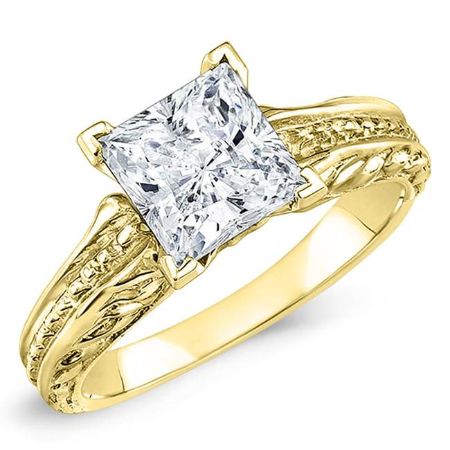 Verbena Princess Diamond Engagement Ring (Lab Grown Igi Cert) yellowgold