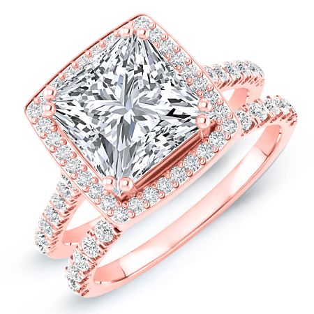 Aster Diamond Matching Band Only (engagement Ring Not Included) For Ring With Princess Center rosegold