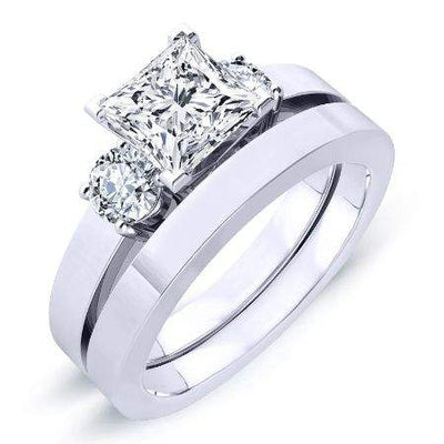 Briarrose Moissanite Matching Band Only (engagement Ring Not Included) For Ring With Princess Center whitegold