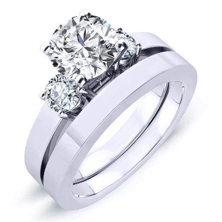 Briarrose Moissanite Matching Band Only (engagement Ring Not Included) For Ring With Round Center whitegold