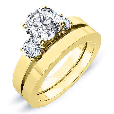 Briarrose Moissanite Matching Band Only (engagement Ring Not Included) For Ring With Round Center yellowgold