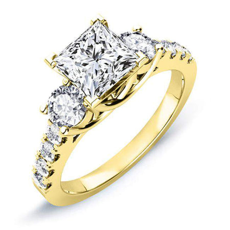 Primrose Princess Moissanite Engagement Ring yellowgold