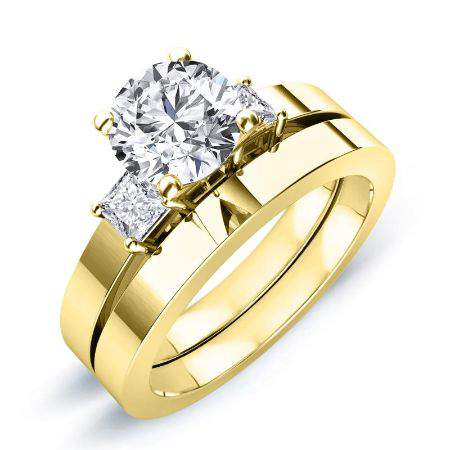 Bellflower Diamond Matching Band Only (engagement Ring Not Included) For Ring With Round Center yellowgold